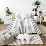 Therapy blankets bedding set gray with thick and thin stripes