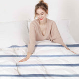 Original therapy blanket - cotton cover blue horizontal stripes