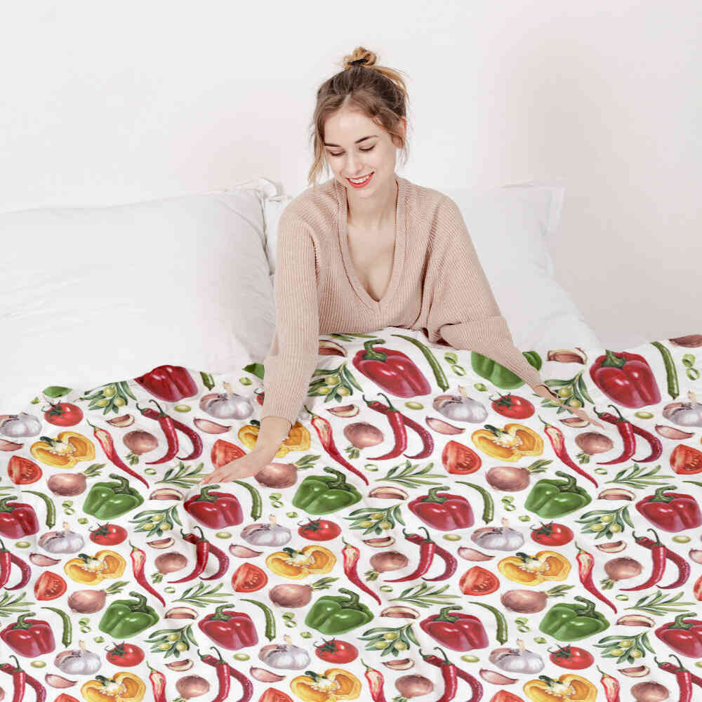 Ensemble de literie avec couverture thérapeutique aux légumes