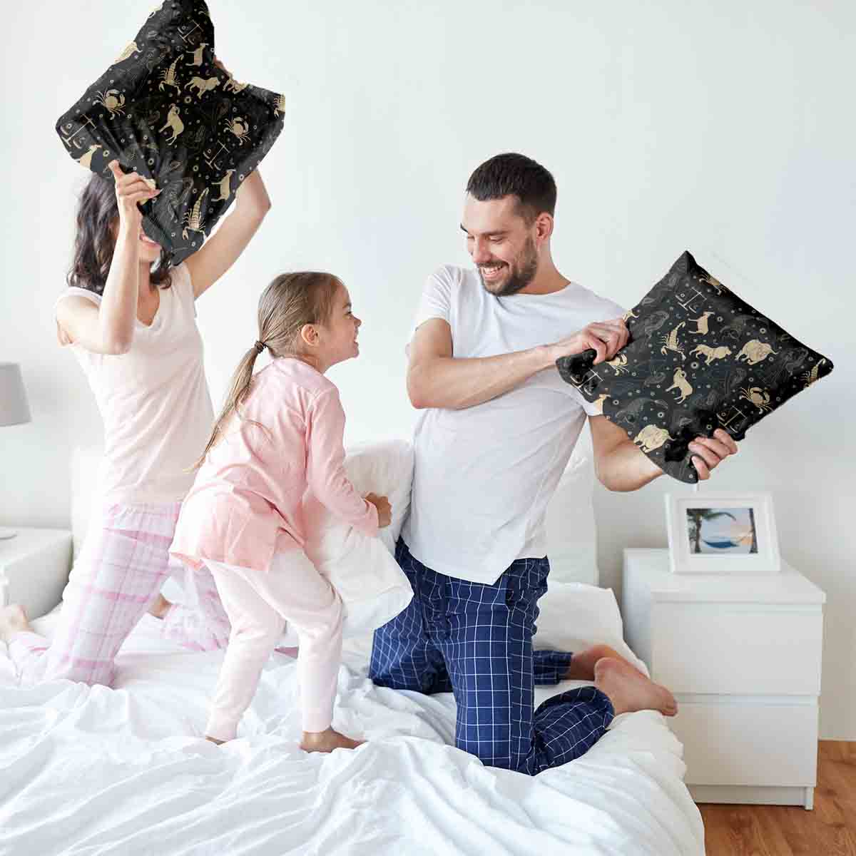 Health Pillow Black Constellations