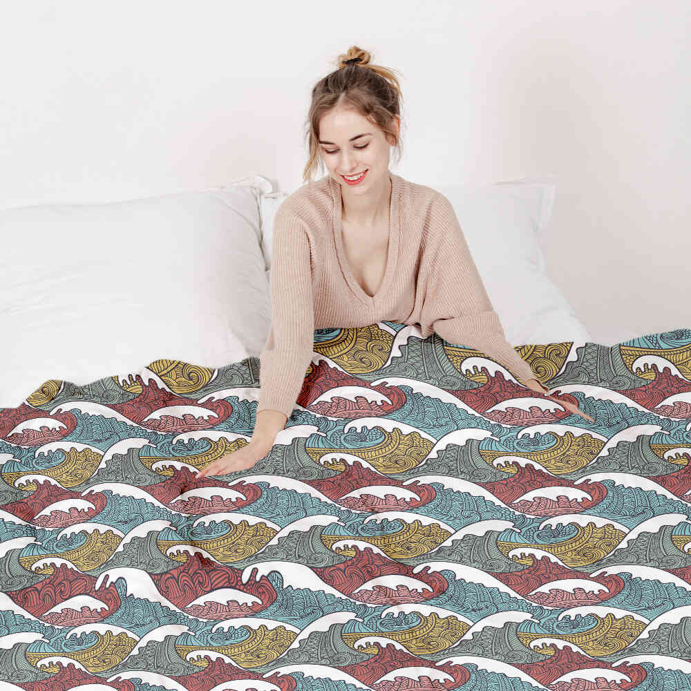 Couverture thérapeutique originale - Housse en coton brise-lames colorés