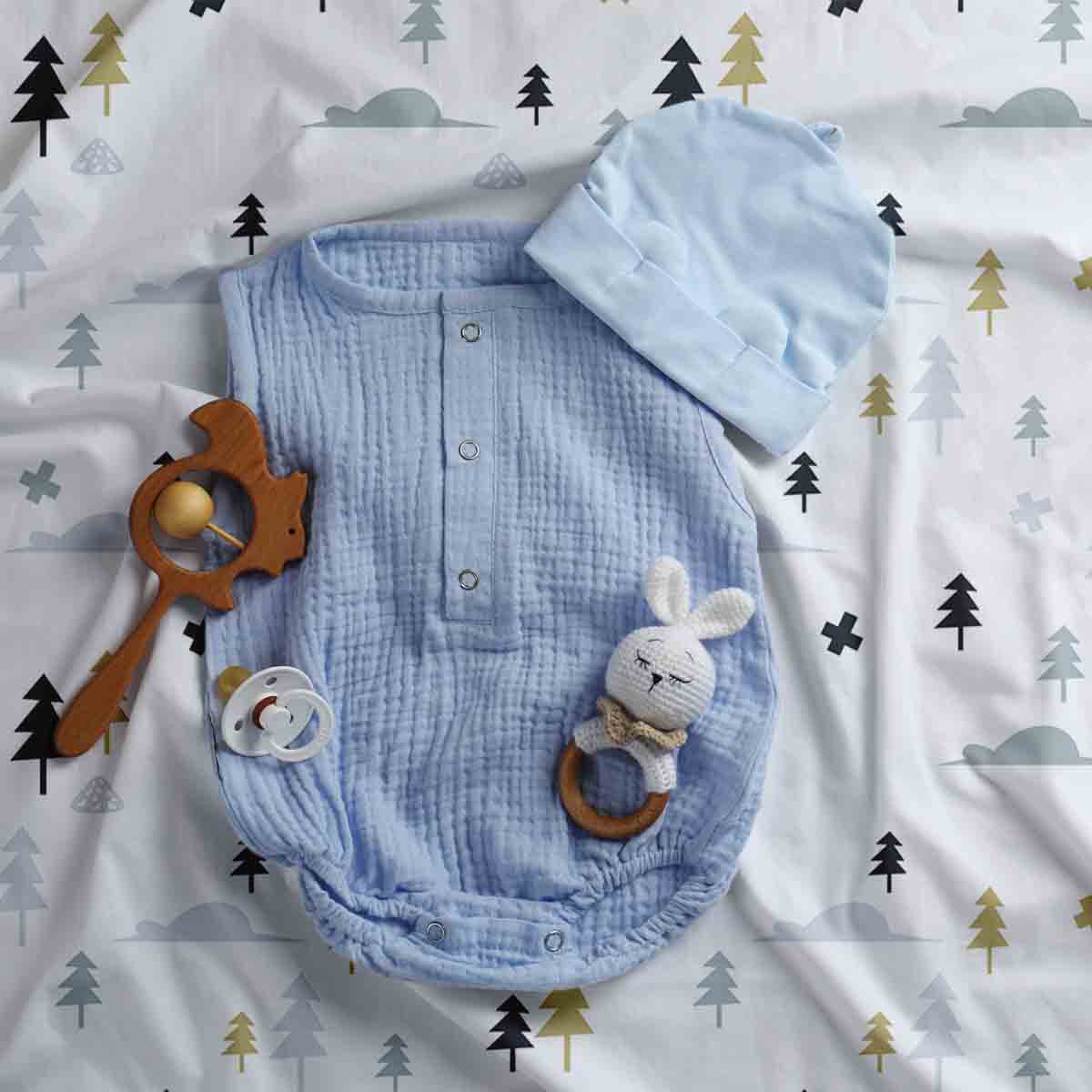 Ensemble de literie avec couverture thérapeutique forêt grise