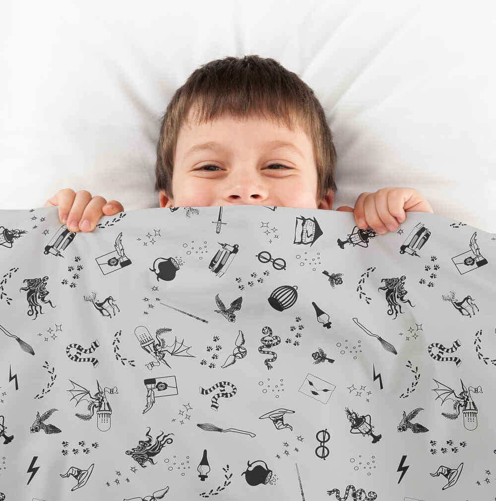 Ensemble de literie couverture thérapeutique gris magie