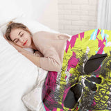 Therapy blanket bedding set, colorful skull.