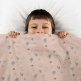 Original therapy blanket - cotton cover pink plants