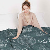 Original therapy blanket - cotton cover with ships