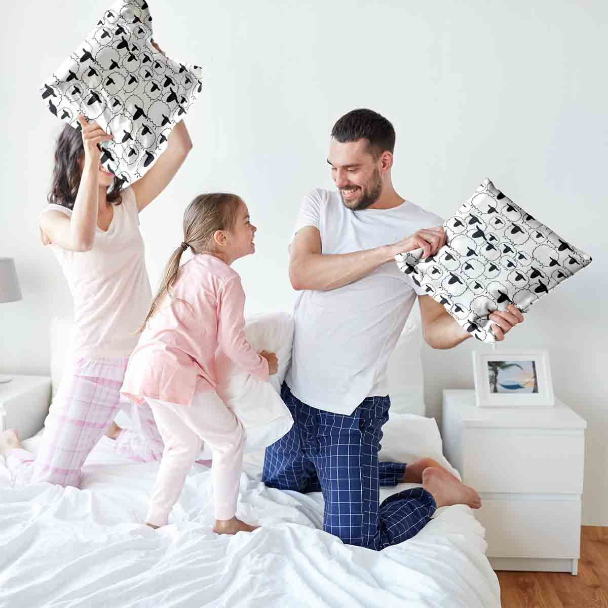 Coussin de santé blanc avec des moutons