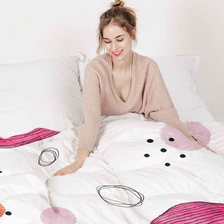 Therapy blankets bedding set abstract circles