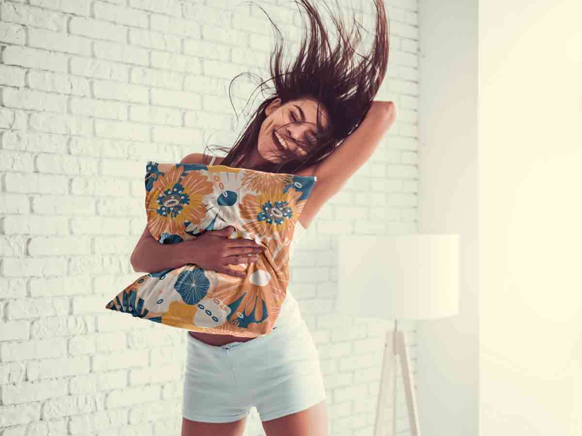 Health pillow with gerbera flowers