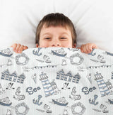 Original therapy blanket - cotton cover seafaring