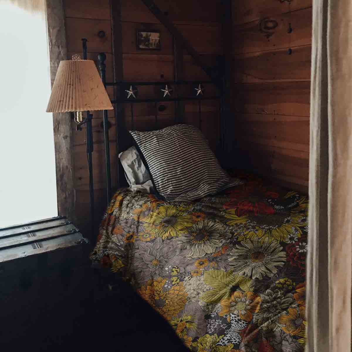 Couverture thérapeutique originale - Housse en coton fleurs jaunes