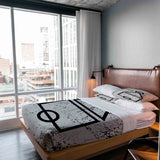 Therapy blanket bedding set, white, Dalgona shapes.
