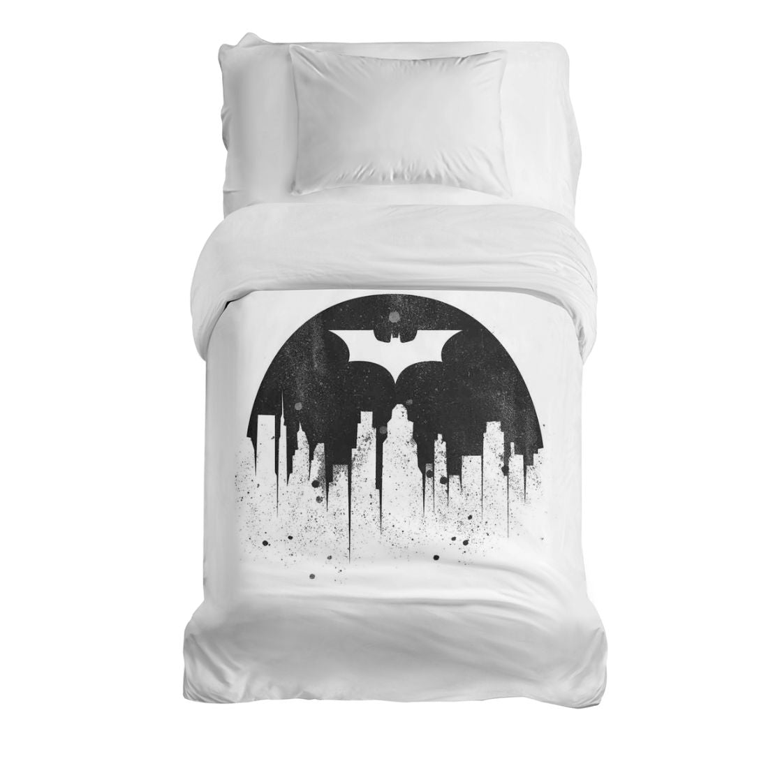 Couverture thérapeutique originale - Housse en coton Batman blanc