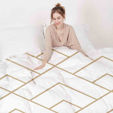 Therapy blanket bedding set with golden stripe pattern