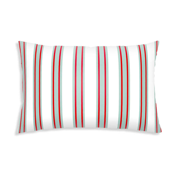 Red and green striped health pillow for adults