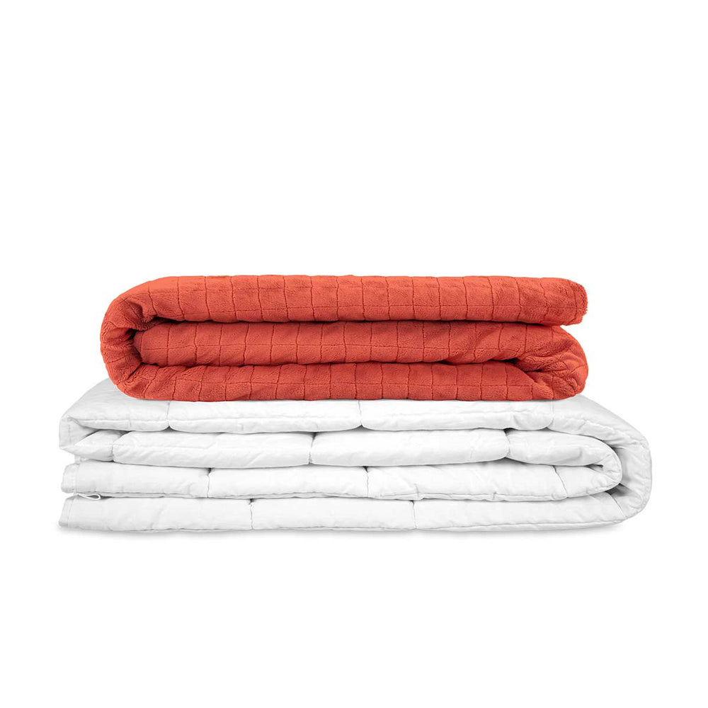 Original therapy blanket - weighted blanket with 4-season cover in red for adults