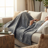 Original therapy blanket - weighted blanket with 4-season cover in gray for adults