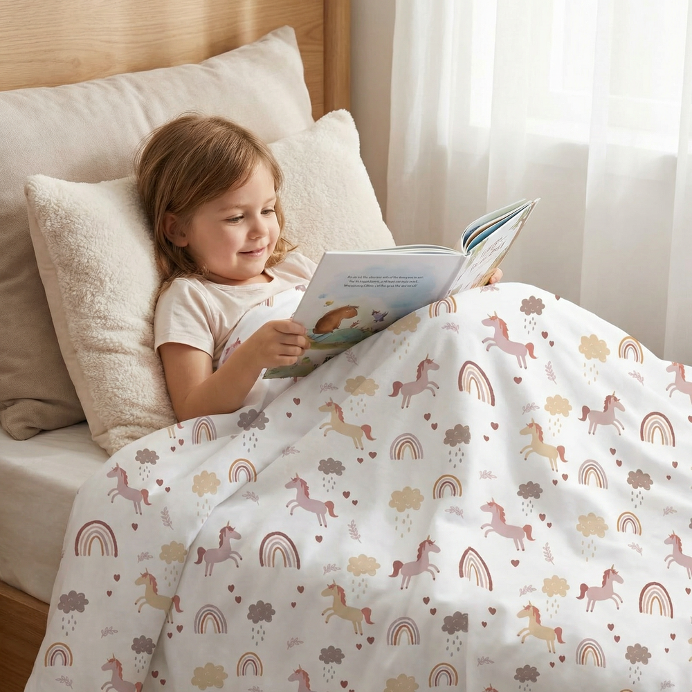 Couverture thérapeutique originale - Couverture pondérée licorne avec housse en coton pour enfants