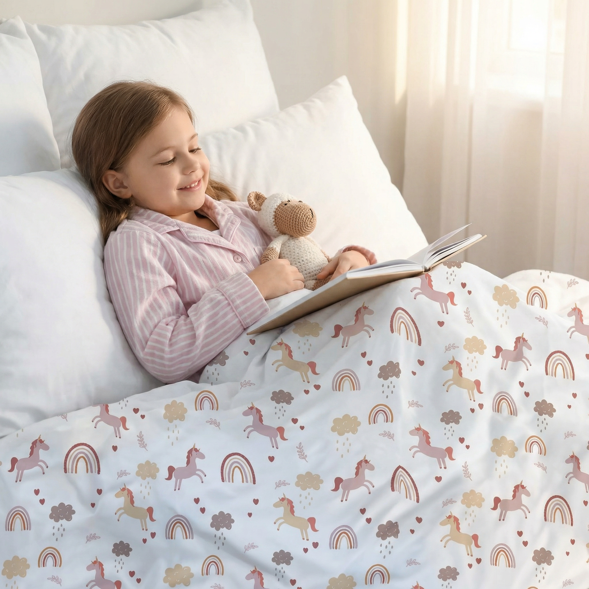 Couverture thérapeutique originale - Couverture pondérée licorne avec housse en coton pour enfants