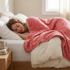 Couverture thérapeutique originale - Couverture pondérée avec housse 4 saisons en rose pour adultes