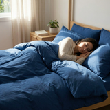 Original therapy blanket - weighted blanket with cotton cover in blue for adults