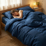 Original therapy blanket - weighted blanket with cotton cover in blue for adults