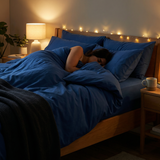 Original therapy blanket - weighted blanket with cotton cover in blue for adults