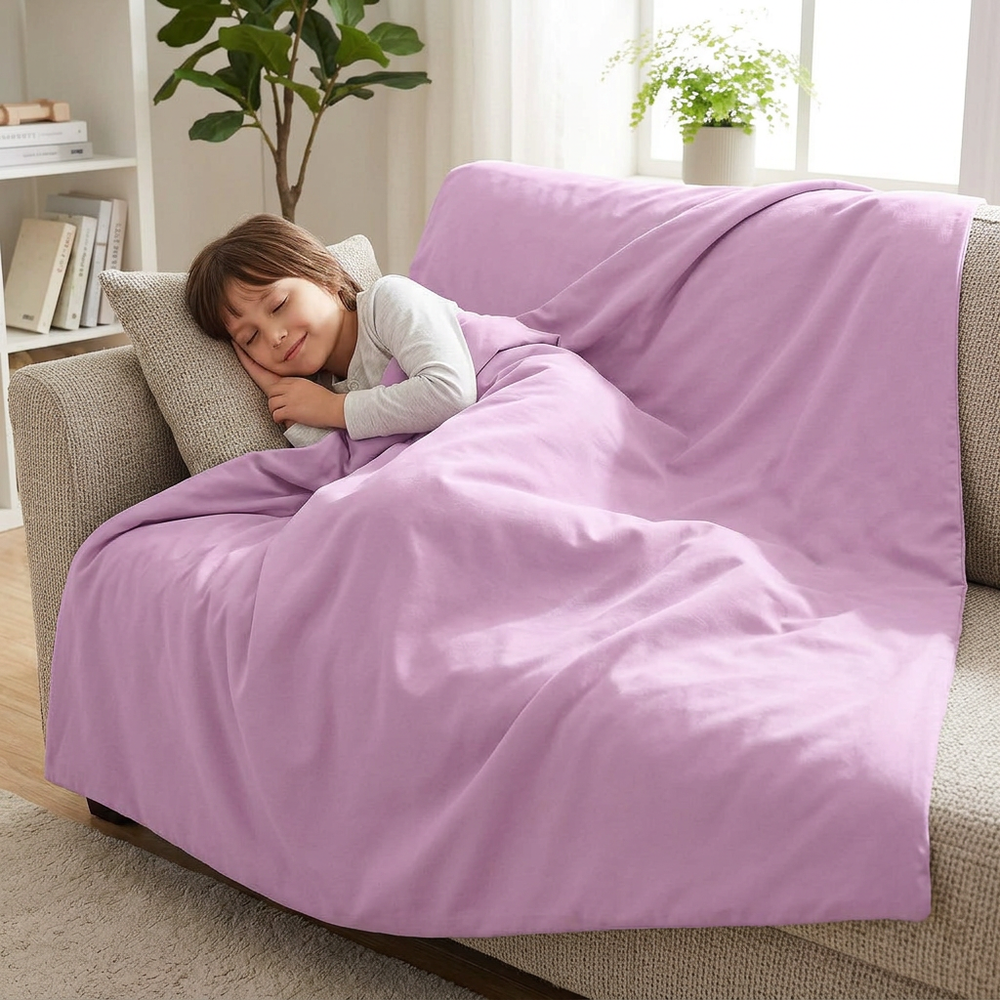 Original Therapy Blanket - Weighted Blanket with Cotton Cover in Pink for Children