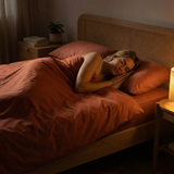 Original therapy blanket - weighted blanket with cotton cover in rust red for adults