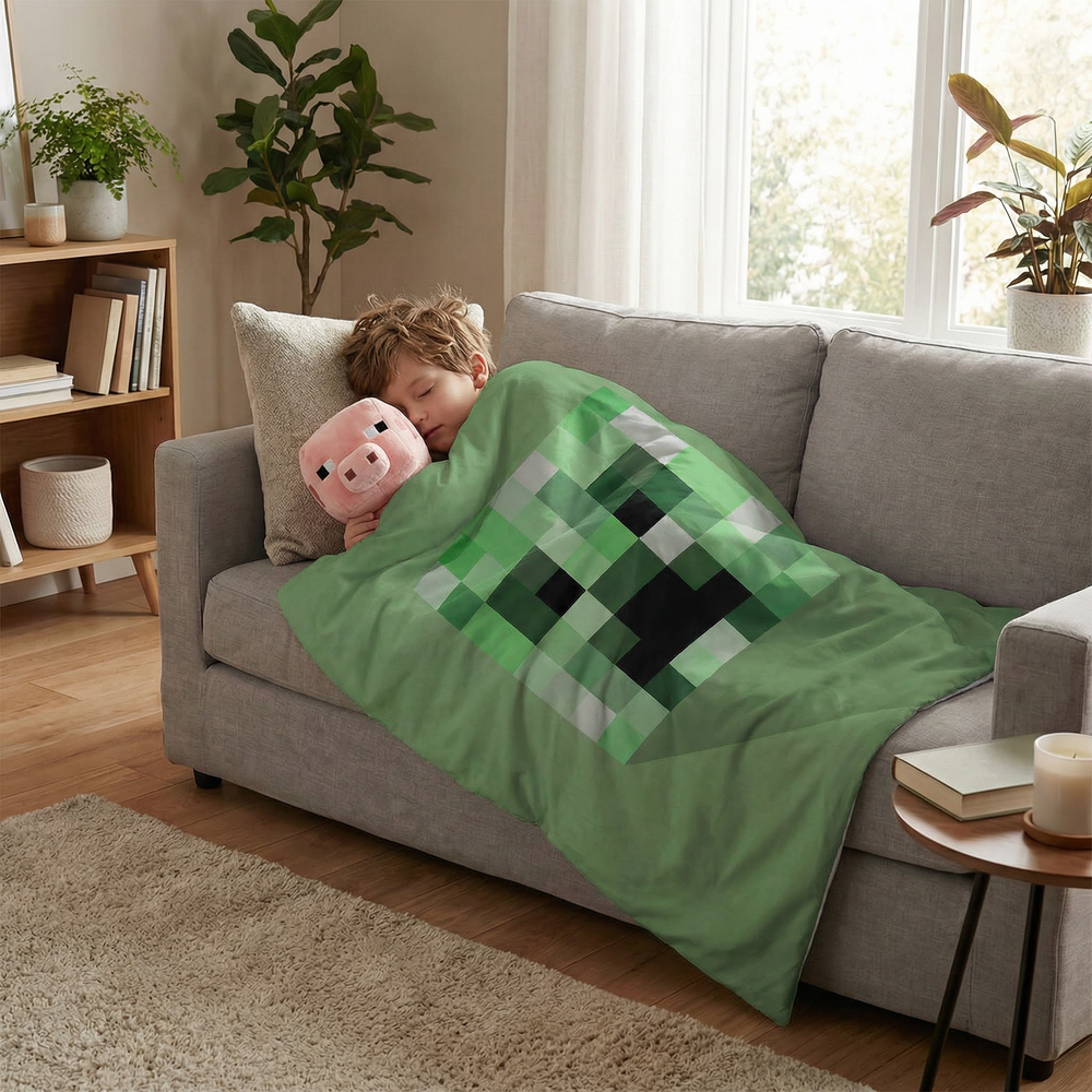 Original therapy blanket - Minecraft Creeper weighted blanket with cotton cover for children & adults