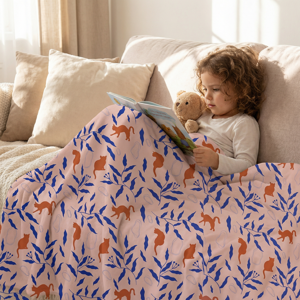Couverture thérapeutique originale - Couverture pondérée Chat rouge avec housse en coton pour enfants