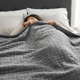 Original therapy blanket - weighted blanket with 4-season cover in gray for adults