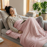 Original therapy blanket - weighted blanket with cotton cover in pink for adults