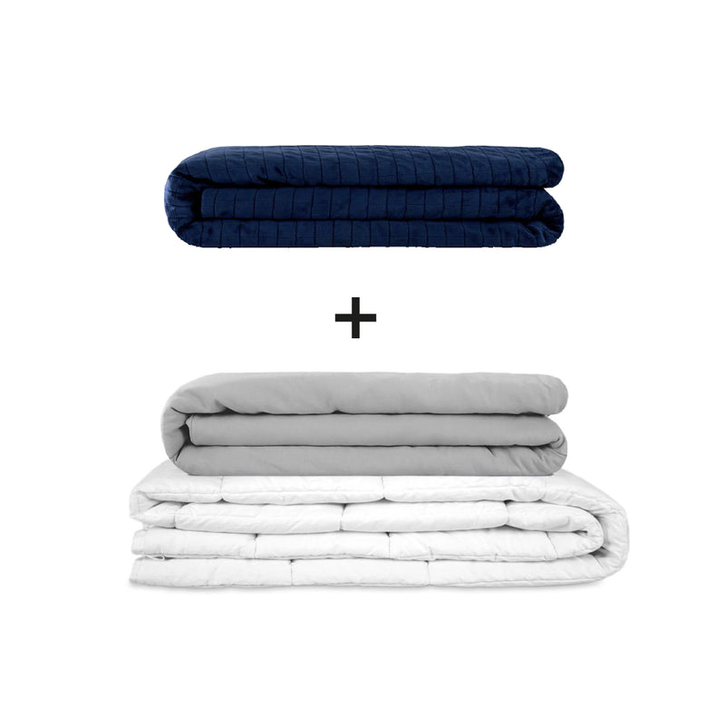 Original therapy blanket - weighted blanket set for adults including 2 covers of choice