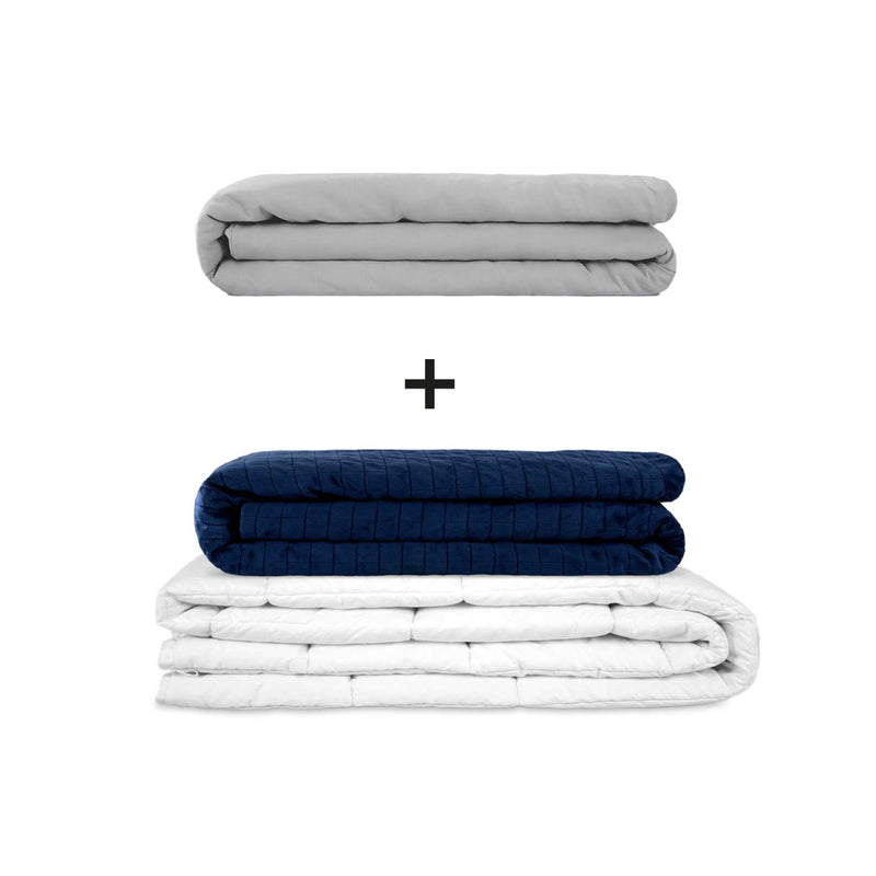 Original therapy blanket - weighted blanket set for adults including 2 covers of choice