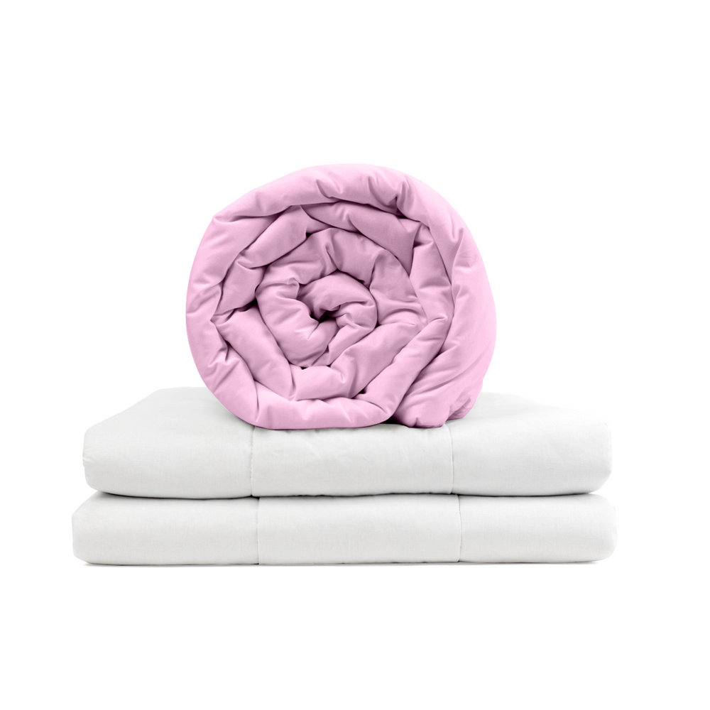 Original therapy blanket - weighted blanket with cotton cover in pink for adults