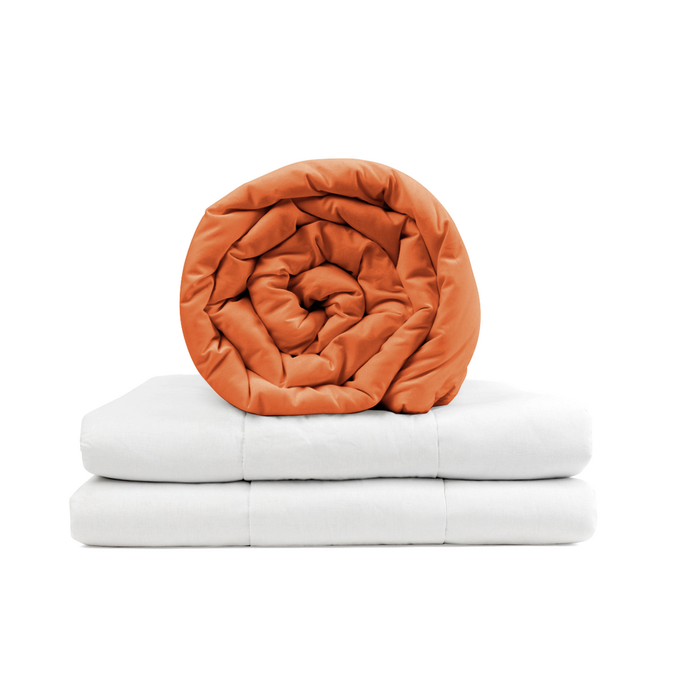 Original Therapy Blanket - Weighted Blanket with Cotton Cover in Rust Red for Children