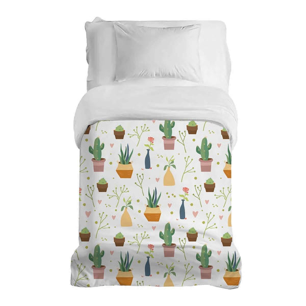 Original therapy blanket - cotton cover colorful houseplants
