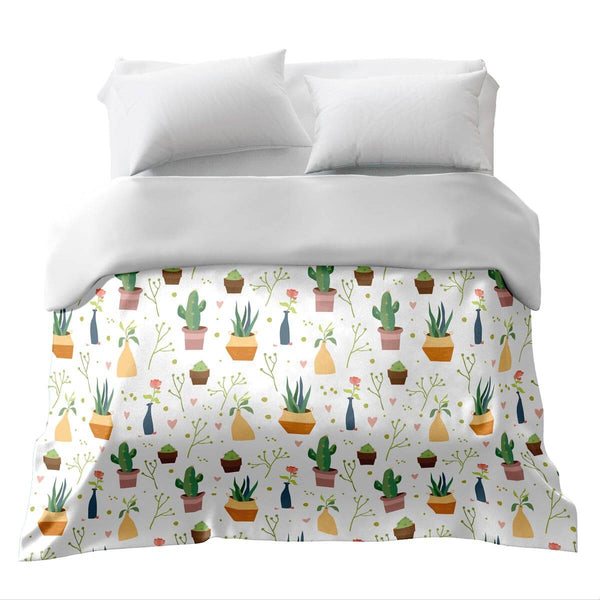 Original therapy blanket - cotton cover colorful houseplants