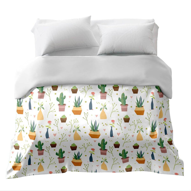 Original therapy blanket - cotton cover colorful houseplants