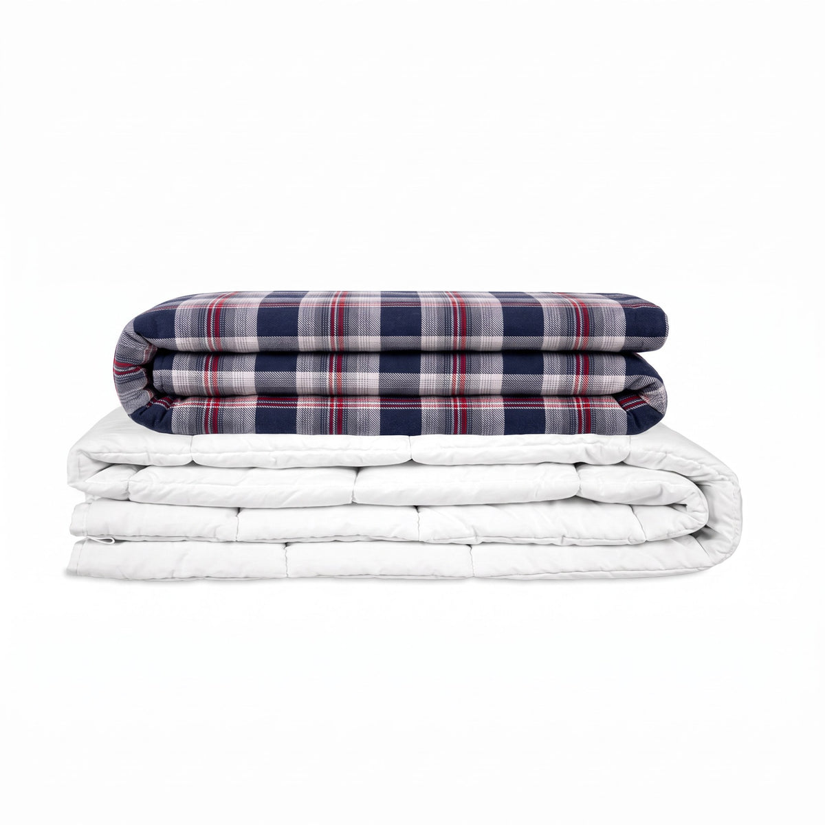 Original Therapy Blanket - Weighted Blanket with Flannel Cover in Blue Check for Adults
