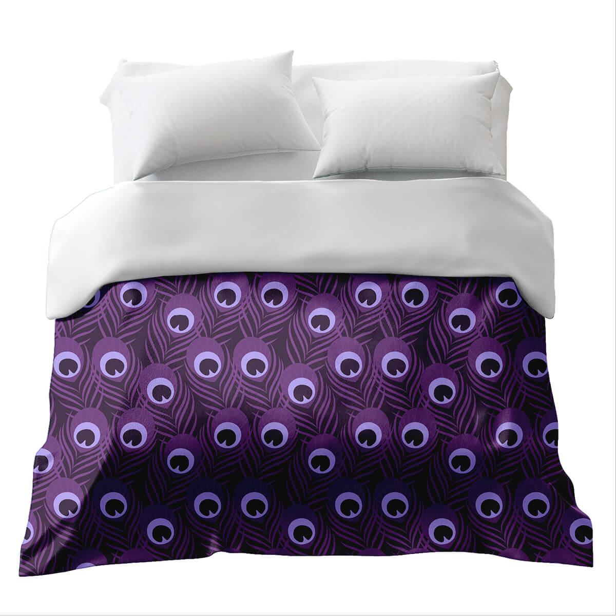 Original therapy blanket - cotton cover purple peacock feather