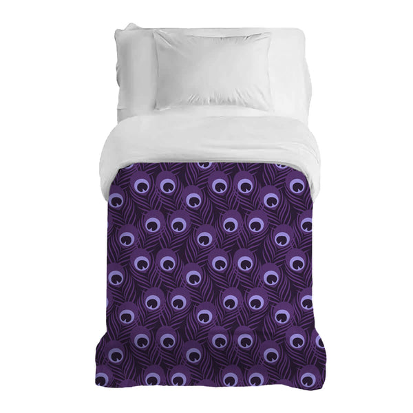 Original therapy blanket - cotton cover purple peacock feather