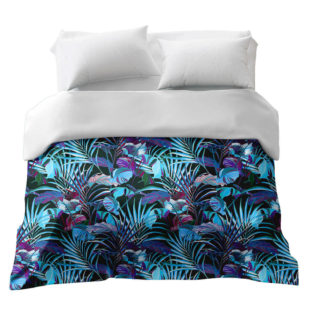 Original therapy blanket - cotton cover colorful birds in the jungle