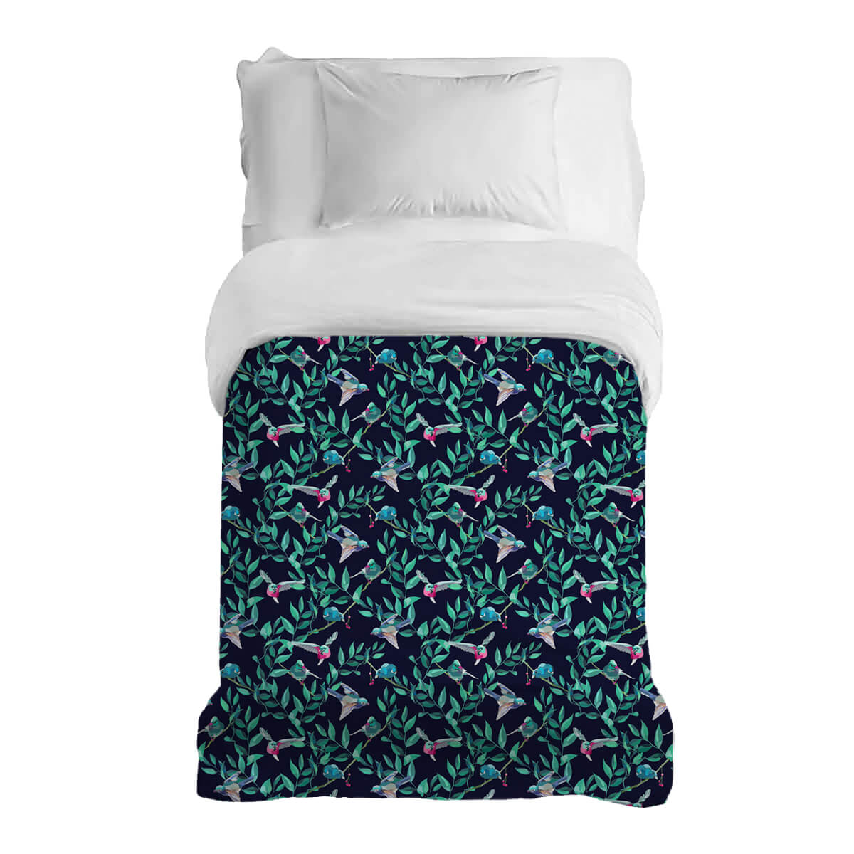 Couverture thérapeutique originale - Housse en coton Oiseaux paradisiaques colorés