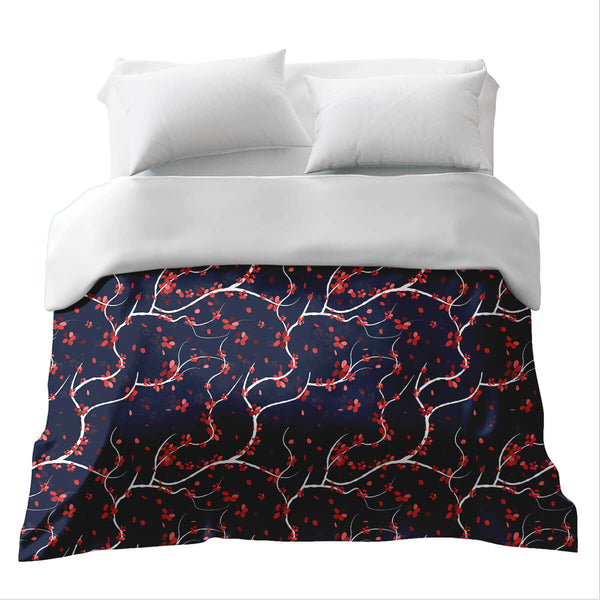 Original therapy blanket - cotton cover red cherry blossoms