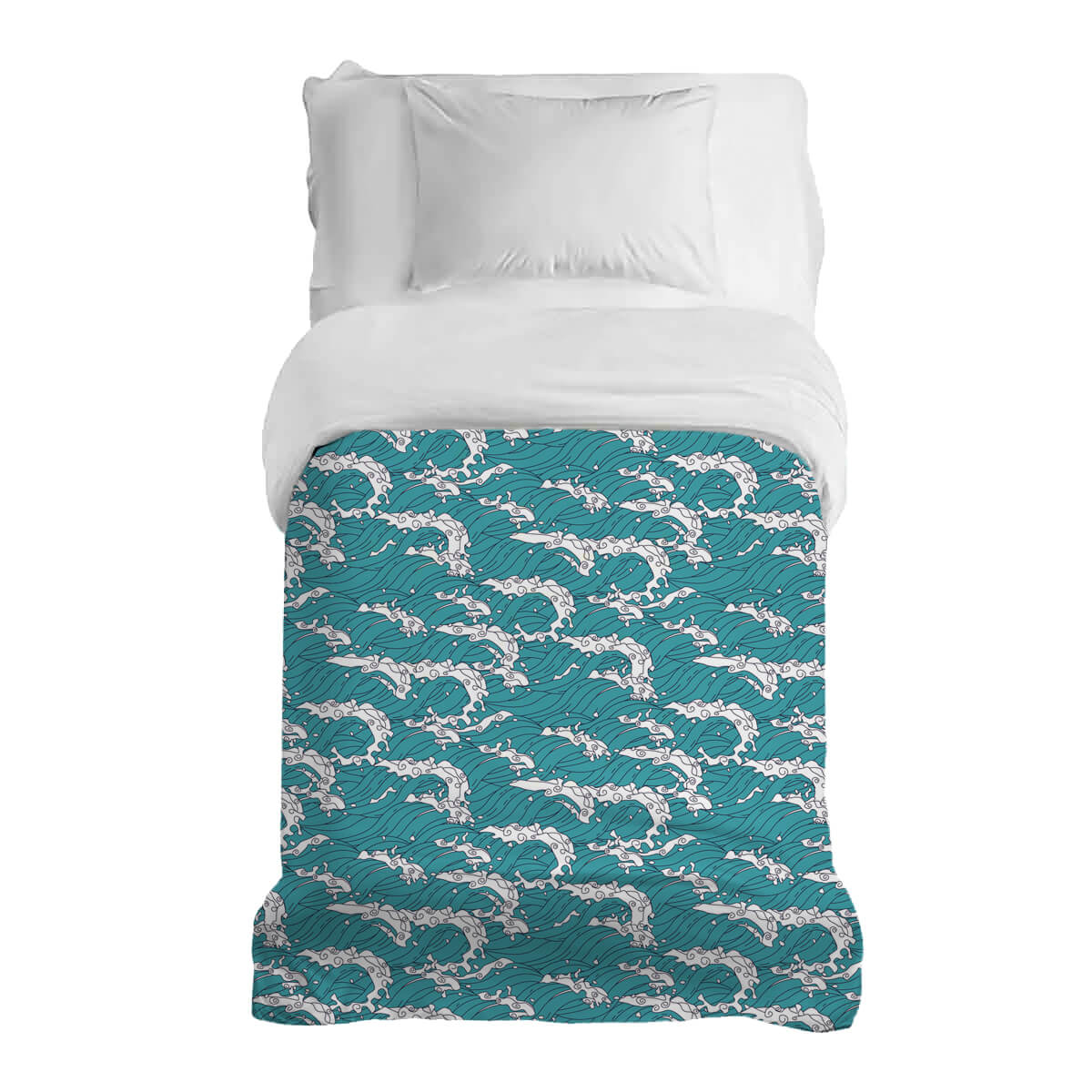 Couverture thérapeutique originale - Housse en coton Vague japonaise
