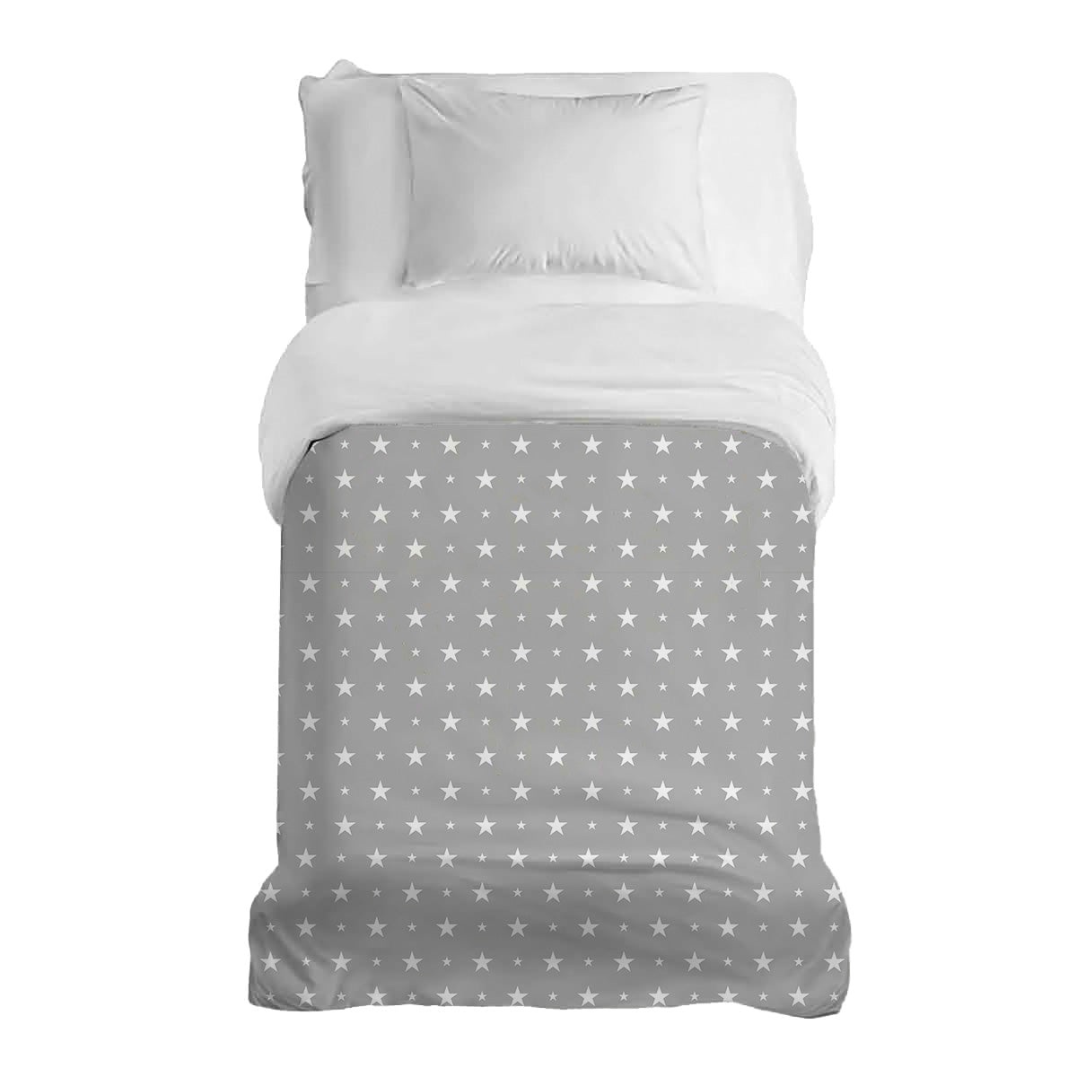 Couverture thérapeutique originale - Housse en coton grise avec étoiles
