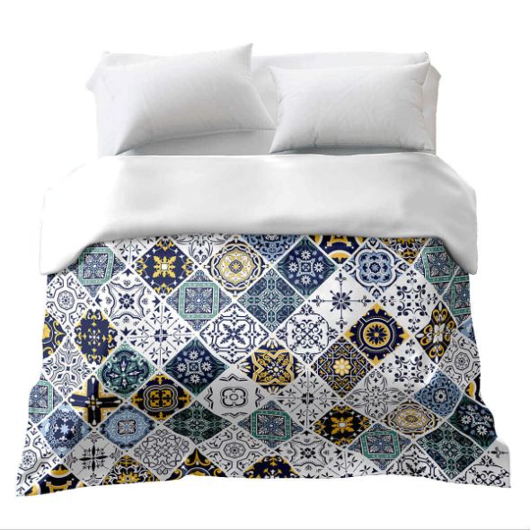 Couverture thérapeutique originale - Housse en coton Carreaux orientaux