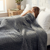 Original therapy blanket - weighted blanket with 4-season cover in gray for adults